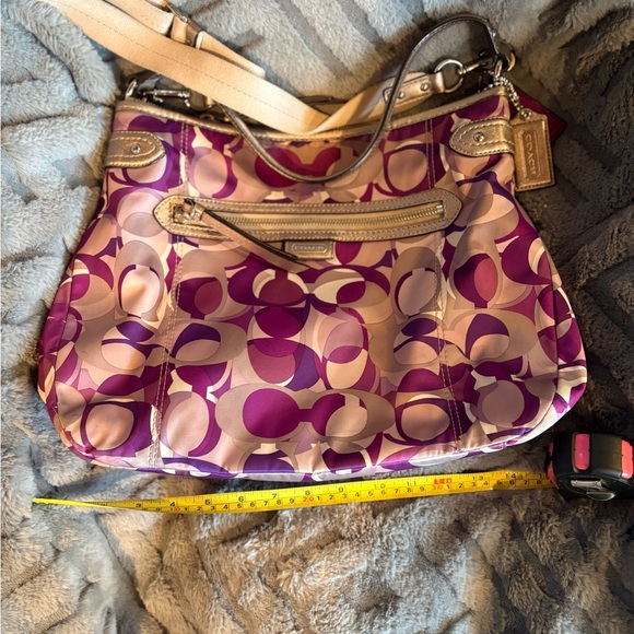 Coach Multicolor Shoulder Bag with Purple Accents - Picture 6 of 6